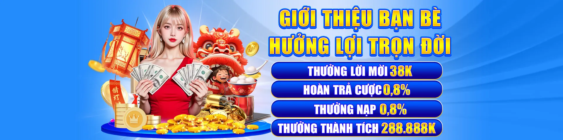Banner quảng cáo các chương trình khuyến mãi độc quyền của Q68bet Nổ Hũ
